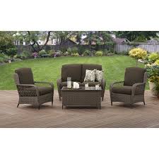 Better Homes And Gardens Manaville Wingback 4piece Conversation Set See This Grea Contemporary Outdoor Chairs Outdoor Furniture Sets Wicker Patio Furniture