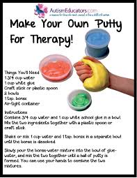 Recipe For How To Make Your Own Putty Occupational Therapy Therapy Therapy Activities