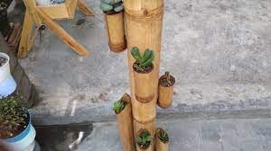 This stand fit your space; How To Make Tower Planter Using Bamboo For Succulent Creative Plant Stand Design Ideas Youtube