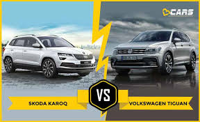 Today we compare the skoda karoq 2020 vs. Skoda Karoq Vs Volkswagen Tiguan Petrol Price Specs Features