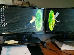 Dual Monitor Rick And Morty Desktop Wallpaper