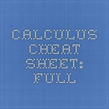 This is helpful if you're having trouble differentiating a function and you want to see if you're in a calculus course, you're probably going to be asked to do a few definite integrals. Calculus Cheat Sheet Full Limits Derivatives Integrals And Common Derivatives Integrals Ap Calculus Ap Calculus Ab Calculus