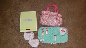 Bitty Baby Diaper Bag Set The American Girl Bitty Baby Diaper Bag 2 Diapers Burp Cloth Bottle Bath Wash Shampoo Wipe Box And Wipe Are In Bitty Baby Diaper Bag Set Baby Diaper Bags