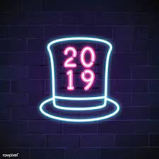 2019 In A Blue Top Hat Neon Sign Vector Free Image By Rawpixel Com Ningzk V Neon Signs Vector Free Neon
