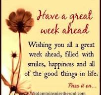 Wishing you all a good week ahead. Thank you for all your ...