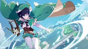 Genshin Impact Anime Boys Venti Genshin Impact 1080p Wallpaper Hdwallpaper Desktop In 2021 Anime Background Wallpaper Pc Anime Anime