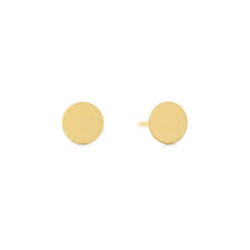 Lana hooked on hoop small 14k rose gold flat hook earrings $435. Flat Button Disc Earrings 14k Gold Earrings Thumbtack Round Studs Amyo Jewelry