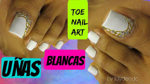 Decoración de uñas pie fácil y sencillo/cómo hacer diseños en los pies/uñas de los pies decoradas. Unas Blancas Decoradas De Los Pies White Design Toe Nail Art Youtube