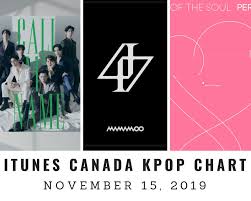 Itunes Canada Itunes Kpop Chart November 15th 2019 2019 11