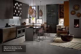 We used this for the cabinets to create a rustic, yet contemporary mood. right: Benjamin Moore We Gave A Smoky Undertone To An Facebook