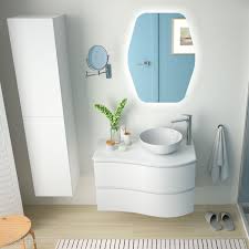 Applique murale de salle de bain ronde noire axi led 6 w. Meuble Suspendu Arrondi Gauche 2 Tiroirs White Cotton Mam Salgar 83865 Vita Habitat