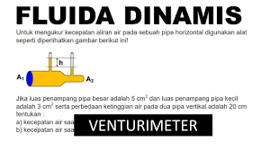 Contoh soal hukum bernoulli untuk venturimeter tanpa manometer melalui pipa venturi seperti pada gambar mengalir air sehingga selisih tinggi permukaan air pada kedua pembuluh sempit yang dipasang pada pipa venturi adalah 5. Contoh Soal Venturimeter Tanpa Manometer Python