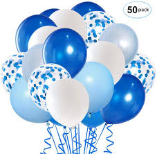 Royal Blue Confetti Latex Balloons 50pcs 12 Inch Light Blue Baby Blue And White Party Balloons For Birthday Wedding Party Decor Ballons Accessories Aliexpress
