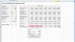 cost volume profit analysis in excel easy youtube