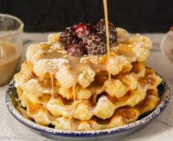 Beignet Waffles With Cafe Au Lait Syrup That Frugal Foodie Recipe Waffle Ingredients Waffles Waffle Recipes