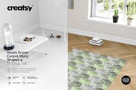 Room Scene Carpet Mockup Set 4 Mockup Kid Room Carpet Living Room Loft