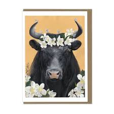 Greeting Card Ferdinand The Bull Blank Card Etsy Ferdinand The Bulls Bull Art Watercolor Illustration