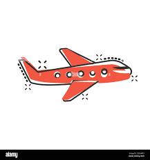 Plane icon in comic style. Airplane cartoon vector illustration on white  isolated background. Flight airliner splash effect business concept Stock  Vector Image & Art - Alamy