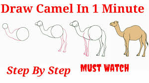 Next draw the long neck line and then attach it to another circle for the mid section of the cartoon camels body. How To Draw A Camel Step By Step Youtube