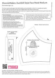 Duckbill Style Face Mask Pattern In 2020 Sewing Patterns Free Easy Face Mask Diy Printable Patterns