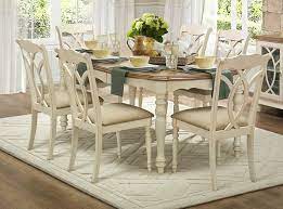 Home Elegance 5145w 78 7 Pc Azalea Two Tone Natural And Antique White Wood Dining Table Set Classic Dining Room Dining Room Table Set Vintage Dining Room Table