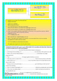 Exercises Used To Be Used To Get Used To Expressing Past Habits With Used To And Would Education Habits Expressions