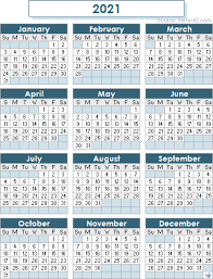 Download excel templates of calendar 2021 in 3 different colors and 2 different designs 2021 Weekly Calendar Excel