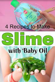 How To Make Slime With Baby Oil Four Recipes Baby Powder Slime Baby Oil Slime Recipe Glue