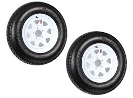 2 Pk Trailer Tire On Rim St205 75d15 F78 205 75 Lrc 5 Lug White Spoke Wheel Walmart Com