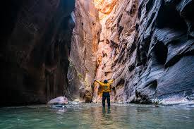 Zion national park is only a 2.5 hour drive from las vegas and since we were spending an extended weekend in sin city, we decided to add in some nature hikes to hiking the narrows requires some special gear like water hiking shoes and a walking stick as you'll be walking through the virgin river. Zion National Park Hiking The Narrows In The Winter Wander The Map
