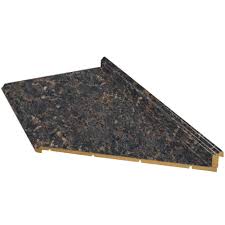 These cheap countertops are relatively durable and can easily be installed without professional help. Hampton Bay 10 Ft Laminate Countertop With Right Miter In Spicewood Springs With Valencia Edge And Integrated Backsplash 490552v10rh The Home Depot