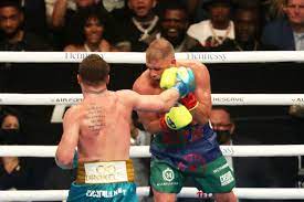 Saunders was unable to continue after the eighth round in arlington, texas with canelo walking away the unified wbo, wbc, wba and ring magazine. 5xq7k78imlbslm