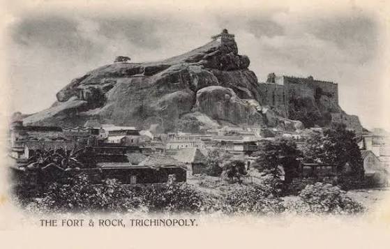 Framed Print of Fort and Rock, Trichinopoly Print, circa 1905. Framed Print from Mary Evans