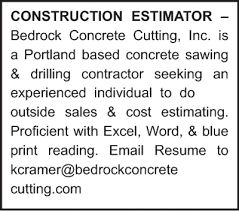 Membership of a relevant professional body may be beneficial for your career prospects. Job Opportunity Construction Estimator For Portland Company Daily Journal Of Commerce