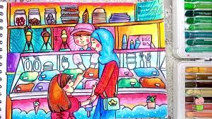 Pemandangan masjid cara menggambar dan mewarnai dengan gradasi. Pemandangan Toko Es Krim Cara Menggambar Dan Mewarnai Dengan Gradasi Warna Oil Pastel Untuk Pemula Youtube