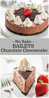 No Bake Baileys Chocolate Cheesecake Recipe From Recipegirl Com No Bake Nobake Baileys Bailey Chocolate Cheesecake Recipes Cheesecake Recipes Savoury Cake