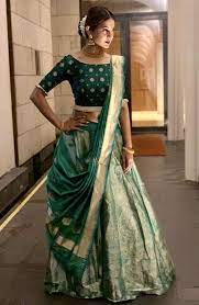 Jennifer Winget In Warp N Weft Banarasi Teal Blue Khinkhwab Lehenga For Durga Puja In Indian Bridal Outfits Saree Wearing Styles Indian Saree Blouses Designs