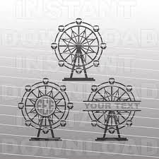 Ferris Wheel Svg Fileamusement Park Svg Vector Clip Art For Etsy Silhouette Cameo Vinyl Clip Art Svg