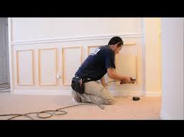 Chair rail gives the eye a place to break up space, so place it wherever you think it's going to look grab a pencil and a tape measure and measure how high you want the rail to go on each wall. How To Install Chair Rail And Picture Frame Moulding Youtube Picture Frame Molding Wall Lights Diy Picture Molding