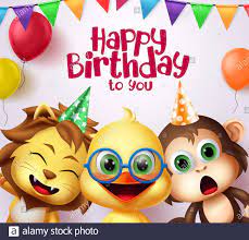 Check spelling or type a new query. Happy Birthday Kids Party Animals Costume Character Vector Design Happy Birthday To You Greeting Text With Cute Animal Friends Characters Stock Vector Image Art Alamy