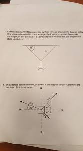 Consider applying forward bias (voltage) v to junction. Solved 3 A Lamp Weighing 100 N Is Suspended By Three Wir Chegg Com