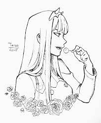 Anime has become popular outside the asian countries as well, especially anime coloring sheets. Zero Two Coloring Pages Coloring Home