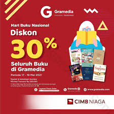 Diskon 30% semua buku terbitan gramedia.⁣ ⁣ selamat hari buku nasional, grameds! Vlxb8d5p1b U2m