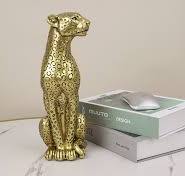 Amazon.com: Modern Polyresin 11" H Gold Cheetah Figurine ...