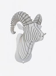 Cardboard Safari Rocky Ram Bust Beyaz Karton Koc Kafasi Giant Shopigo Shopigono17 Availableonsite Decoration Design Style Fashion Lif Zanaatkar Heykel Sanat