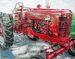 colored pencil drawing print colored pencil art print tractor art red tractor drawing farmall tractor drawing farm art print tractor art pencil drawings colored pencil drawing