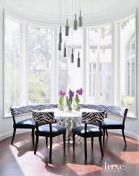 Contemporary White Bay Window Breakfast Nook Interior Design Luxe Interiors Home Decor