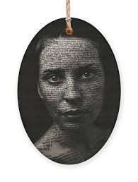 Book Print Portrait of Elisa Ornament