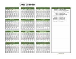 Portrait) on one page in easy to print pdf format. Yearly Printable 2021 Calendar With Notes Wikidates Org