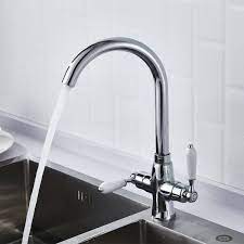 Kitchen faucet, lufeidra kitchen faucets with pull down sprayer commercial industrial spring single handle single hole stainless steel matte black kitchen faucet for camper farmhouse rv kitchen sink. Luxury New Double Handle Hot And Cold Kitchen Sink Faucet Kitchen Mixer Chrome Black Kitchen Faucet Sink Mixer Tap Bathroom Lad 136 New Double Handle Hot And Cold Kitchen Sink Faucet Kitchen Mixer Chrome Black Kitchen
